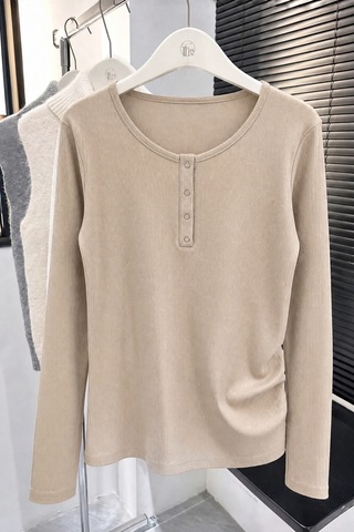 Makentmoda Bej Yakası Çıtçıtlı Kaşkorse Patlı Bluz Body Çok Renkli