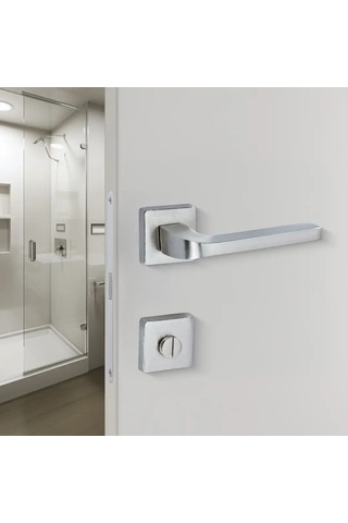 Sese Aysu Modeli Rozetli Wc Kapı Kolu Nikel Saten 200-241r-02-53