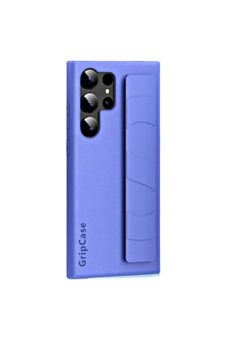 Schitec Samsung Galaxy S24 Ultra Uyumlu Premium Case Parmak Askılı Telefon Kılıfı Mavi