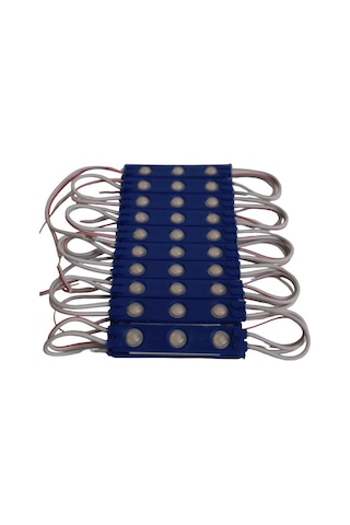 1,2 Watt 3lü Lensli Mavi Led Modül 2835 Reklamcı Modül 10 Adet
