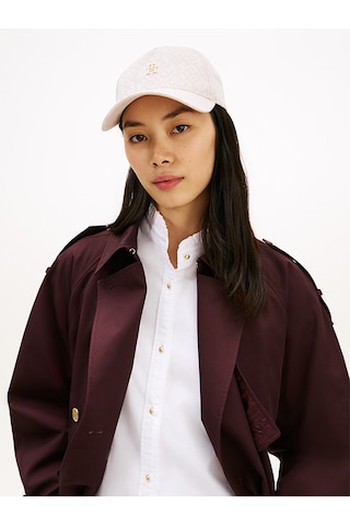 Tommy Hilfiger Th Monogram Jacq Cap Kadın Bej Şapka - Aw0aw18331