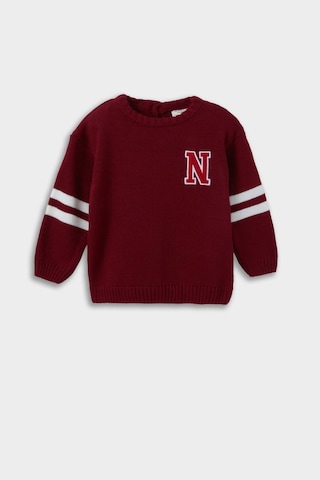 Defacto Erkek Bebek Bisiklet Yaka Baskılı Kazak F2480a525aubr285 Bordo