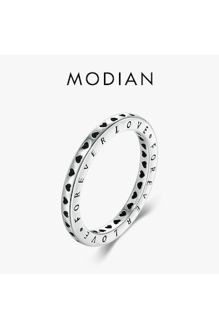 Modian 925 Ayar Gümüş Kalp Yüzük Zarif Istiflenebilir Klasik Aşk Yüzükler Kadınlar Için Yıldönümü Takı 9 Gümüş