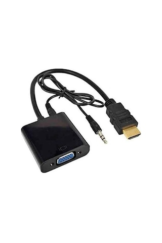 Hdmi To Vga Ses Destekli Monitör Dönüştürücü Kablo Çevirici