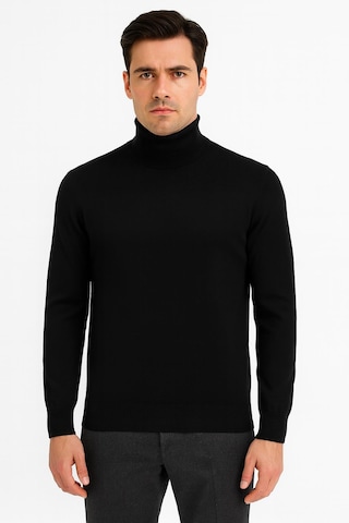 Huffa Erkek Slim Fit Boğazlı Erkek Triko-7430 Siyah