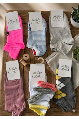 6 Al 5 Öde Çorap Kaliteli Premium Soft Pamuklu Tarz Desen Seçeneği Hediyelik Premium Pamuklu Desenli Çok Renkli