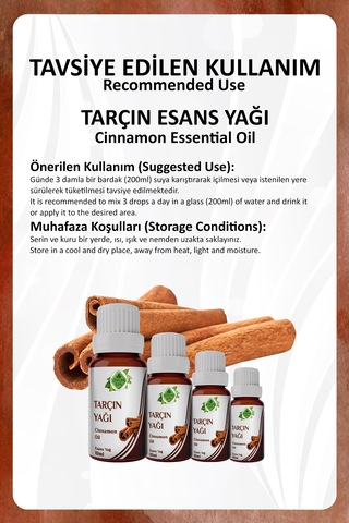 Tarçın Yağı Cinnamon Essential Oil 10 Ml.