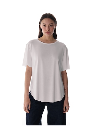 Penti Beyaz Bisiklet Yaka Oversize Modal T-Shirt