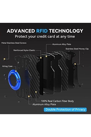 Xianwen Airtag İçin Erkekler Ultra İnce Tracker Kart Tutucu Rfıd Siyah