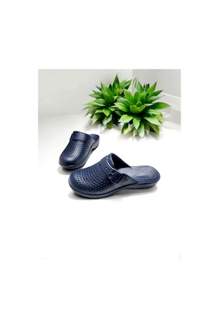 Eva Burnu Kapalı Şeritsiz Sabo Terlik Lacivert