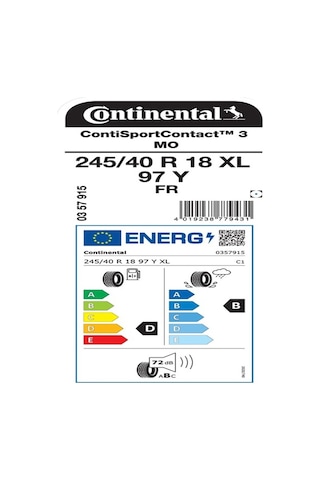 Contınental 245/40R18 97Y Xl Frcontisportcontact 3 Mo Oto Yaz Lastiği 2026