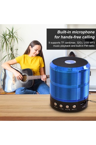 Suofeng Metal Kule Hoparlör - Kablosuz Bluetooth, Tf Kart/usb Desteği, Yüksek Ses, 3w Güç, Altın Renk