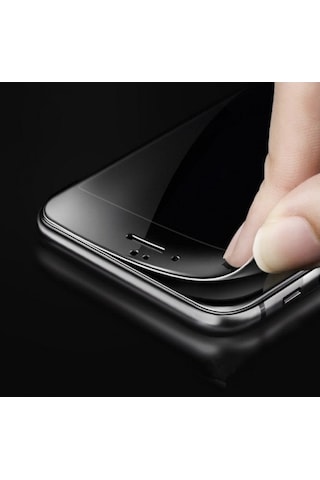 Apple Uyumlu iPhone 6s Plus Mat Ekran Seramik Tam Kaplayan Kırılmaz Cam Nano Ekran Koruyucu Siyah