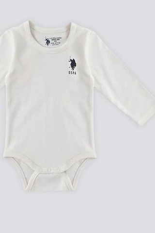 U.S. Polo Assn. Erkek Bebek 2'li Uzun Kollu Body Seti Krem