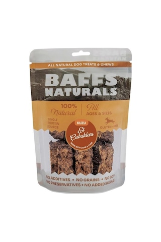 Baffs Naturals Kurutulmuş Kuzu Et Çubukları Köpek Ödülü 100 Gr