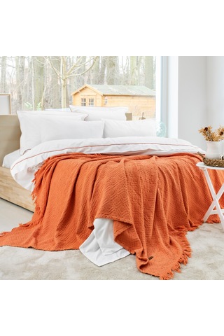 Schafer Home Kylie Yatak Örtüsü Nevresim Seti 7 Parça-kiremit Kiremit