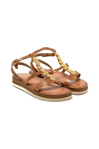 146 Camel Sandalet Kadın 262185 Myconian 2025 Greek Sandal Camel