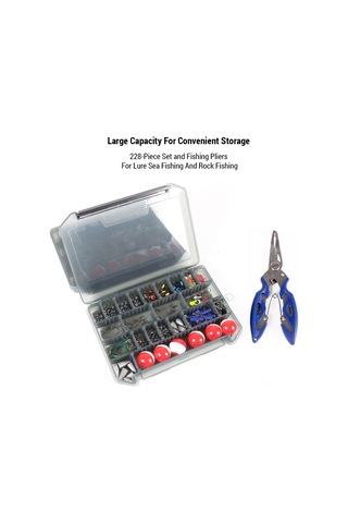 Jeemson 228 Parça Balıkçılık Aksesuar Seti - Liyer Pense, Yem İğneleri, Ağırlıklar Ve Depolama Kutusu İçeren Tam Zırh