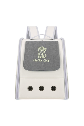 Hangfox Sıcak Kedi Desenli Su Geçirmez Kanvas Pet Çantası - Taşınabilir, Geniş Hacimli Dışarı Çıktılar İçin Omuz Çantası 5025 Gri