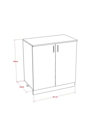 Mobideko Zero Alt Modül 90 CM Tezgah Dahil Mutfak Dolabı