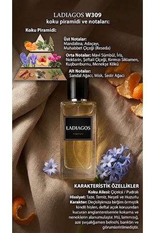 Ladiagos W309 Kadın Parfümü Çiçeksi - Pudra