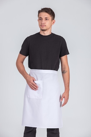 Erkek Belden Bağlamalı Barista Şef Mutfak Önlüğü Beyaz
