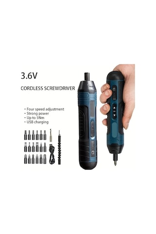 Honeybeeshop 20 Adet Kompakt Kablosuz Elektrikli Tornavida 1300mah Sarj Edilebilir 4 Hiz Ayarli 6.35mm Mandrenli