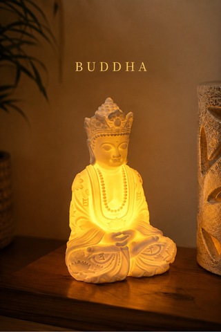 Buddha Led Dekoratif Ortam Aydınlatması Meditasyon Yoga Ev Ofis Dekoru Şık Hediye Biblo