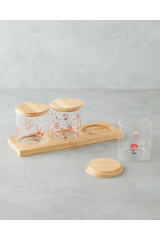 English Home Malory Cam 4 Parça Baharatlik 350 Ml Şeffaf Şeffaf