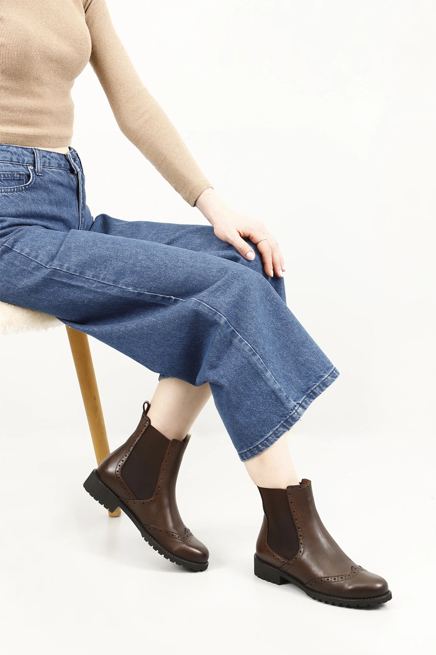 Gönderi R Kadın Kahve Antik Kauçuk Taban Hakiki Deri Chelsea Bot Gkzb13448443 Kahve