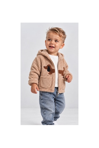 Overdo Kids Bebek Welsoft Peluş Ceket Bej