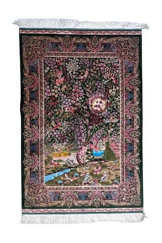 İran İpek Makine Halısı 100 X 150 Cm Çok Renkli