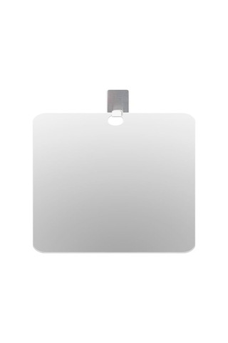 Teltree Portatif Duş Aynası Saçma Önleyici Banyo Yüz Aynası Erkek Tıraş Aynası El Tutan Cam Ayna 20x25 Cm Gümüş