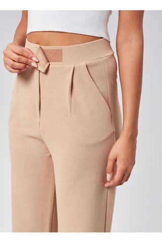 Nevege Butik Kadın Örme Kumaş Full Likralı Beli Cırtlı Palazzo-camell Camel