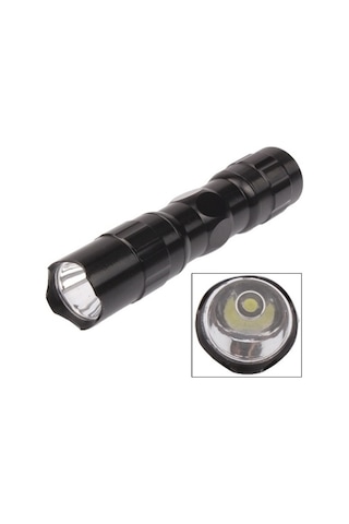 Sones 3w Led Mini El Feneri Işıklı Torch Lambası Kayışlı Siyah