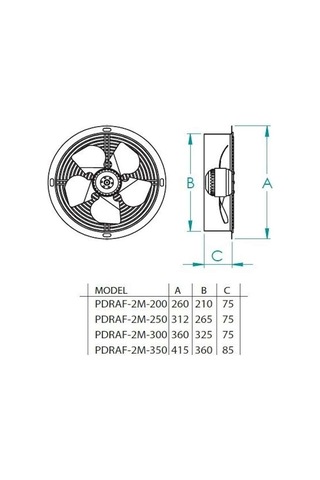 Fanex Pdraf-2M 300 Dıştan Rotorlu Aksiyal Aspiratör