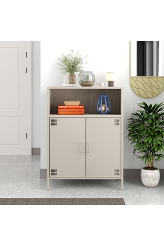 Pera Metal Dolap 2 Kapılı, Açık Raflı 80,50 X 40 X 109,50 Cm - 9 Renk Seçeneği Bulunmaktadır Bej