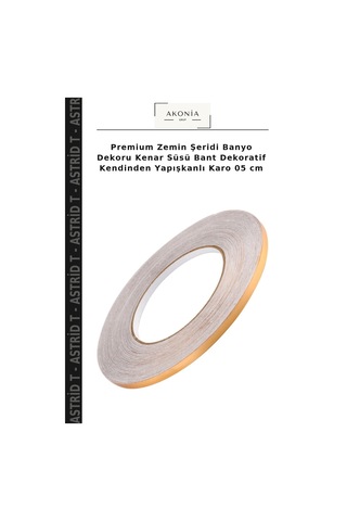 Premium Zemin Şeridi Banyo Dekoru Kenar Süsü Bant Dekoratif Kendinden Yapışkanlı Karo 05 Cm
