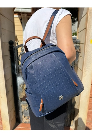 Just Polo Kadın Lacivert Taba Büyük Boy Sırt Çantası