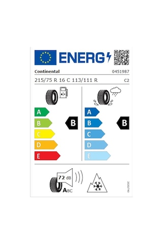 Continental 215/75R16C 113/111R M+S 3Pmsf 8Pr Vancontact A/S Ultra Dört Mevsim Lastiği 2025