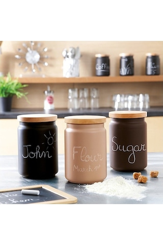 Box Mania Yazı Yazılabilen Bej Renk Kavanoz