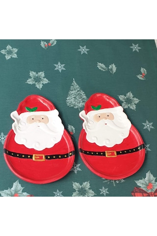 Dafniart Noel Baba Şeklinde Dekor Tabak