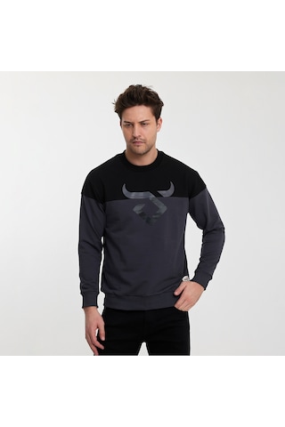 Twobull HELSİNKİ Erkek Siyah / Füme Sweatshirt