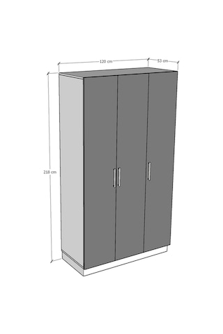 Asra Trend 3 Kapaklı Gardrop Safir Meşe