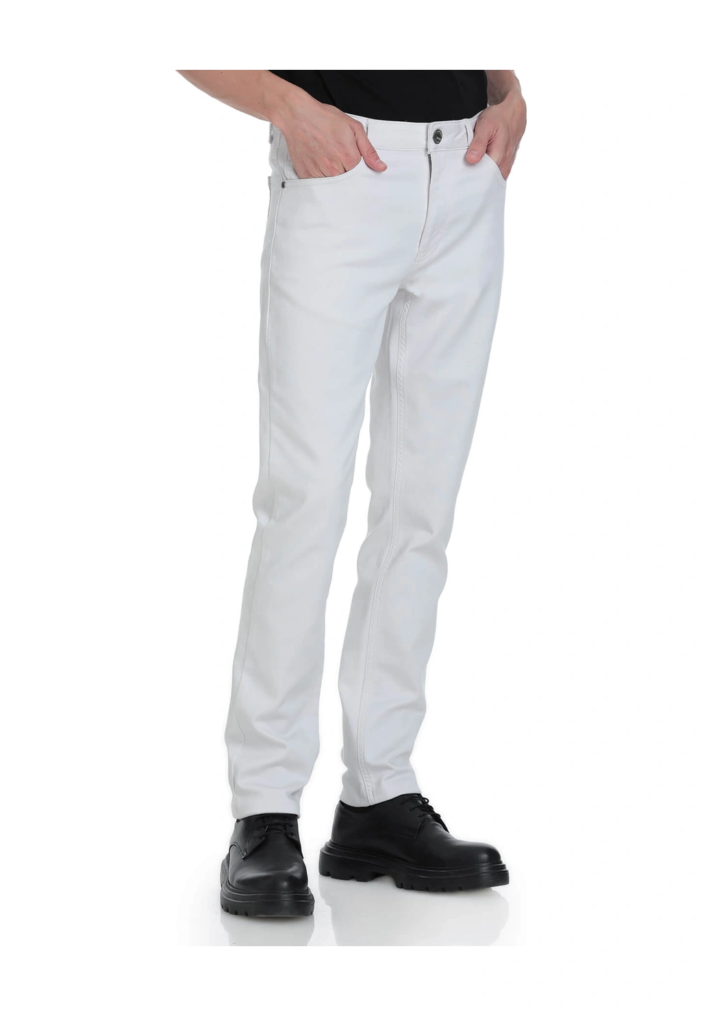 Hatemoğlu Taş Slim Fit 5 Cep Pamuklu Kanvas Pantolon Taş