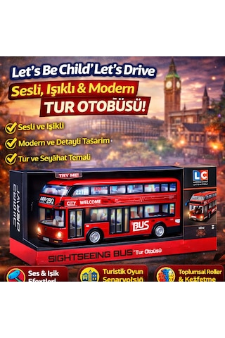 Let S Be Child Let S Drive Sesli Ve Işıklı Tur Otobüsü Keşif Ve Yolculuk Temalı Oyuncak Araç Kırmızı