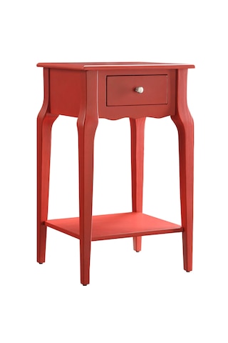 Wooding Masif Kırmızı Lake Bonamy Komodin - Yan Sehpa