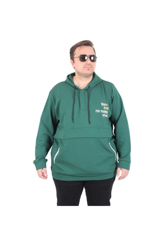 Moc Grande Mocgrande Büyük Beden Kapüşonlu Sweat Double Face Never 25706 Neftı Neftı