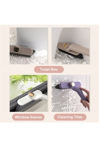 Hombey Mor 360 Derece Döner Başlı Sabit Tüylü Fıçık Temizleyici - Mutfak Ve Banyo İçin Tam Temizlik Aracı