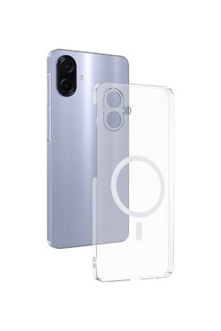 Samsung Uyumlu Galaxy A07 Kılıf İnce Ve Sert Yapılı Şeffaf Magsafe Silikon Kapak Ryc/london Colorless